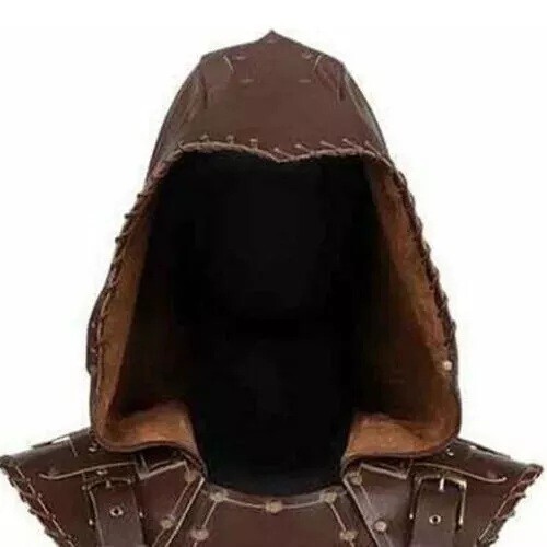 Viking Leather Medieval hood Larp & Cosplay Hood Fantasy Armor Renaissance Viking Leather Medieval hood Larp & Cosplay Hood Fantasy Armor Renaissance