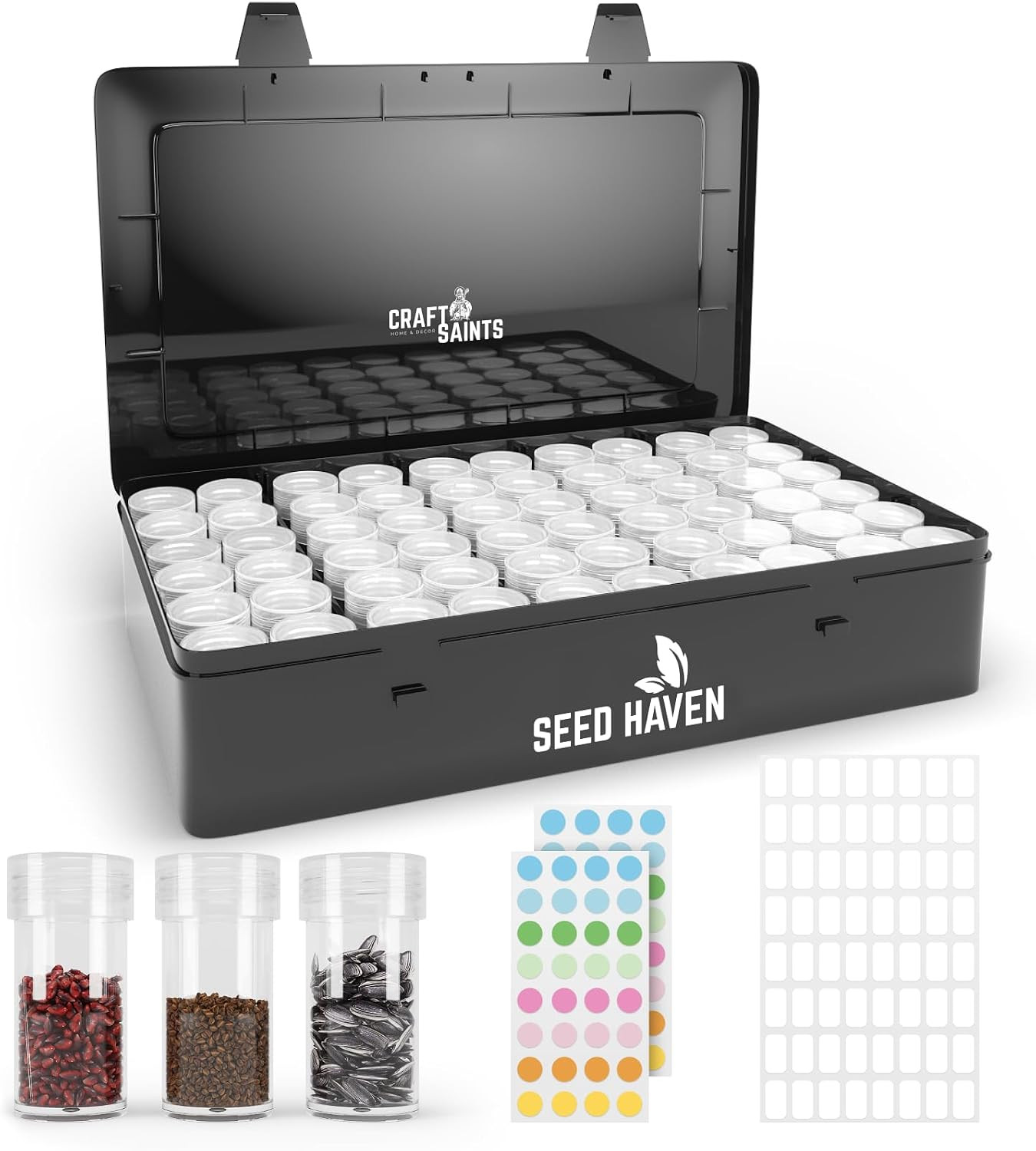 Seed Organizer Storage Box, Black Opaque Light Proof Seed Bank Seed Organizer Storage Box, Black Opaque Light Proof Seed Bank