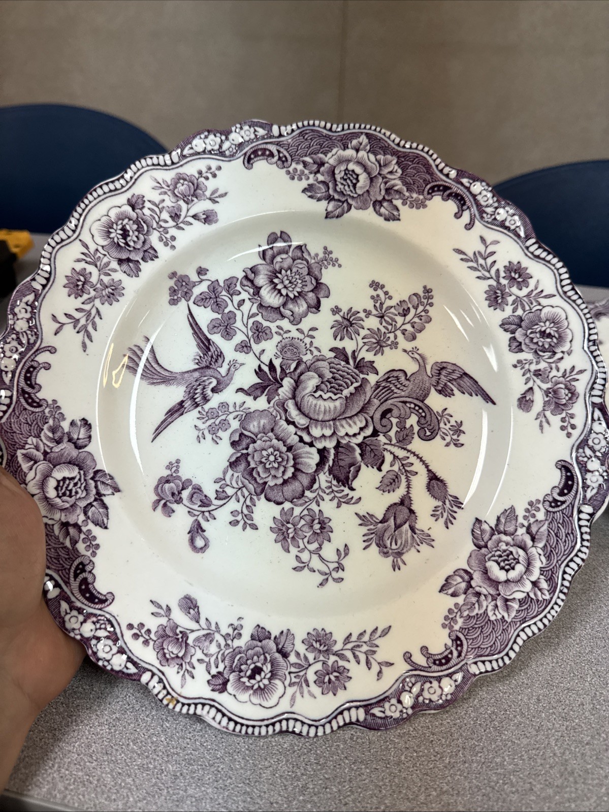 Vintage Antique Crown Ducal Bristol Mulberry Purple Dinner Plate 9 3/4 Vintage Antique Crown Ducal Bristol Mulberry Purple Dinner Plate 9 3/4
