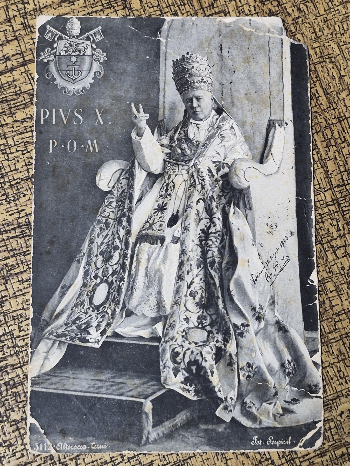 1907 Pope Saint Pius X Rare Vatican City Postcard Tridentine Era Stamped Tiara