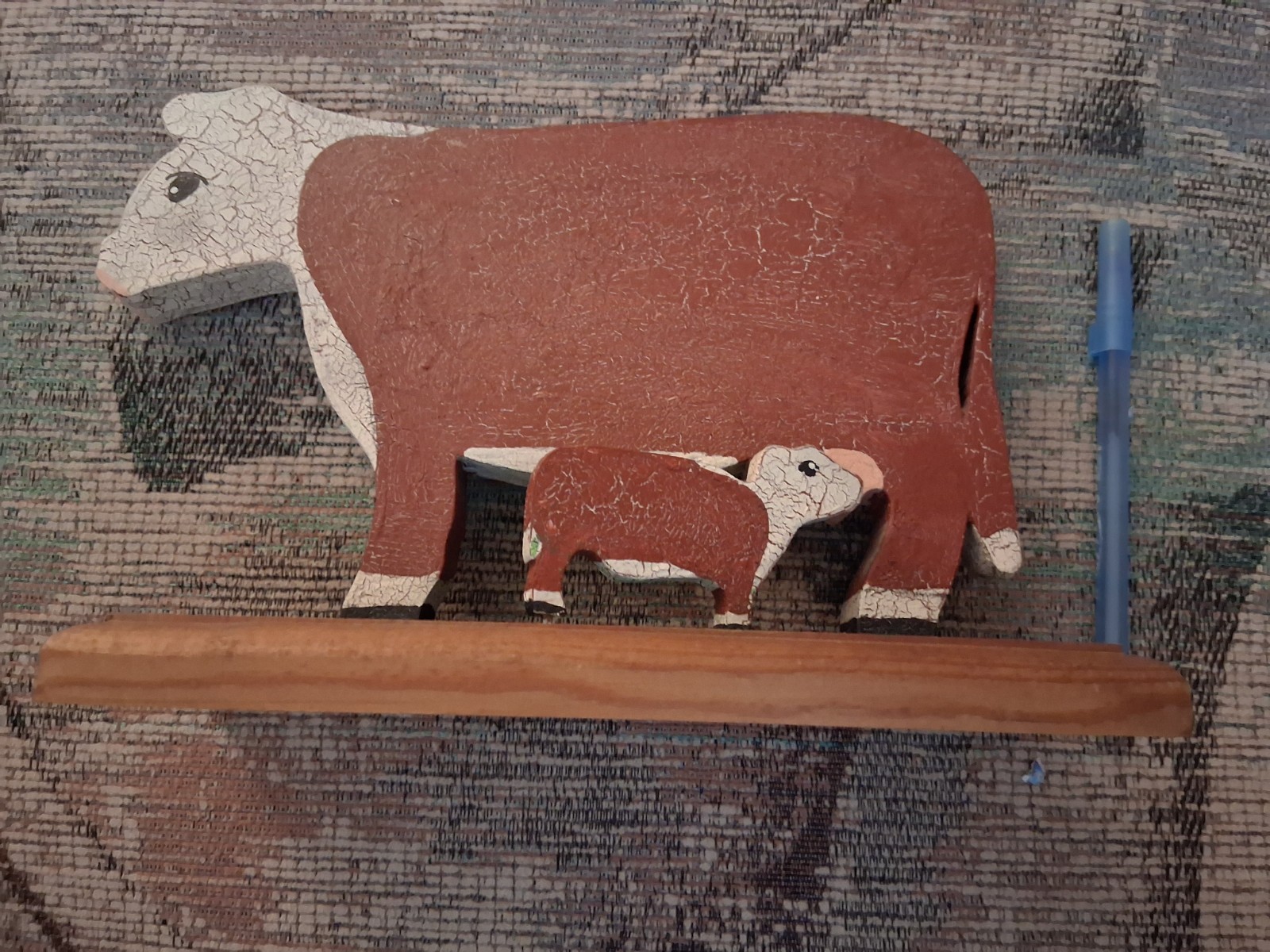 White Faced Hereford Cow and Calf,Handmade out of wood White Faced Hereford Cow and Calf,Handmade out of wood