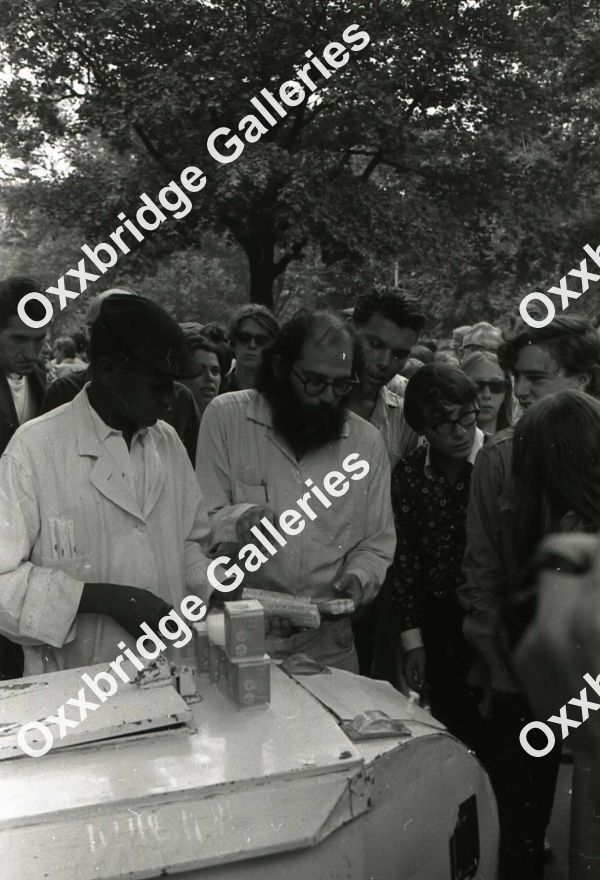 ALLEN GINSBERG BEATKNIK POETS Photo Neg WASHINGTON SQUARE PARK NYU 1966 Anti War
