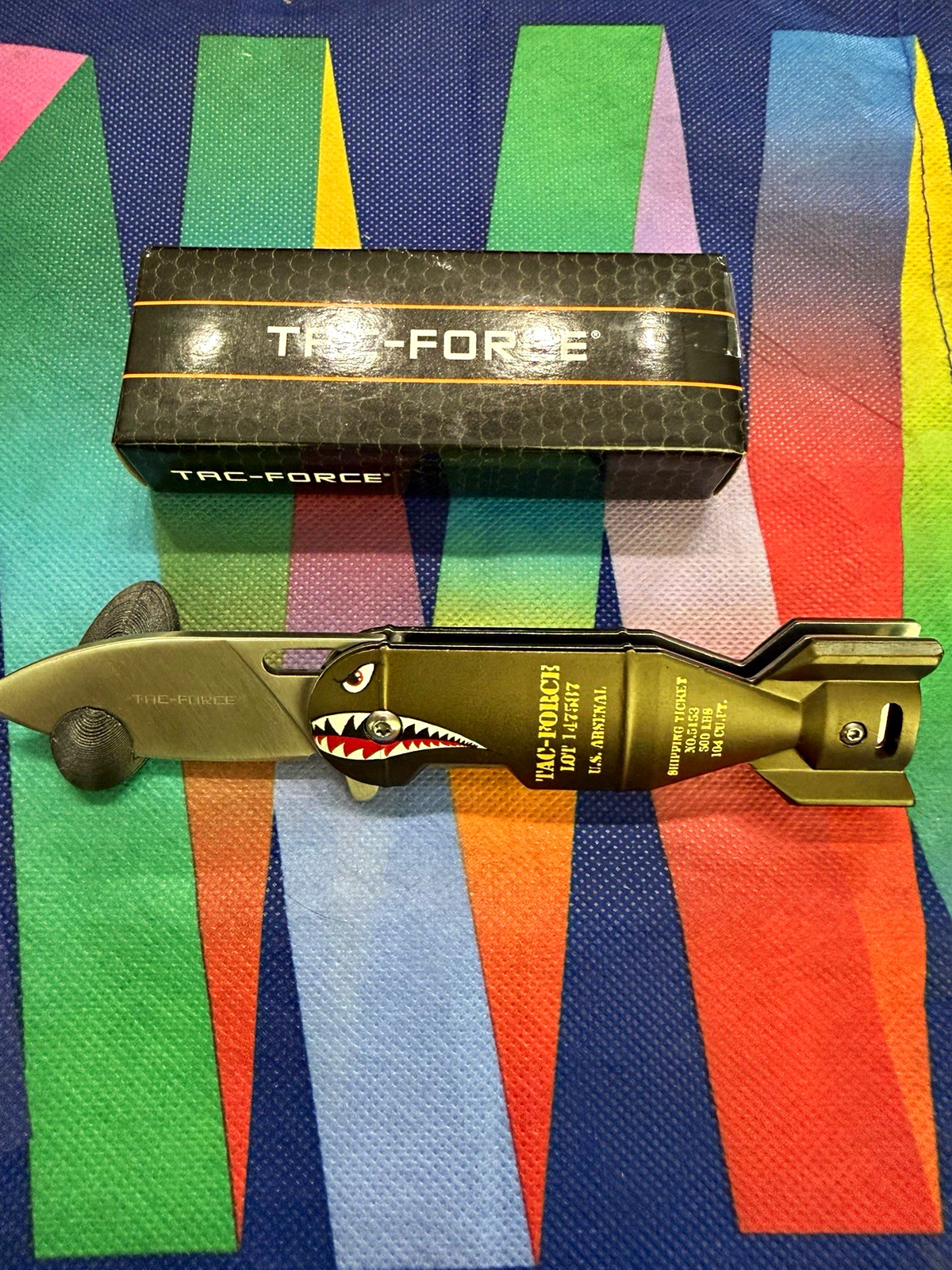 Tac-Force TF-1039 Warplane Manual Liner Lock Drop Point Plain SS Green/Silver