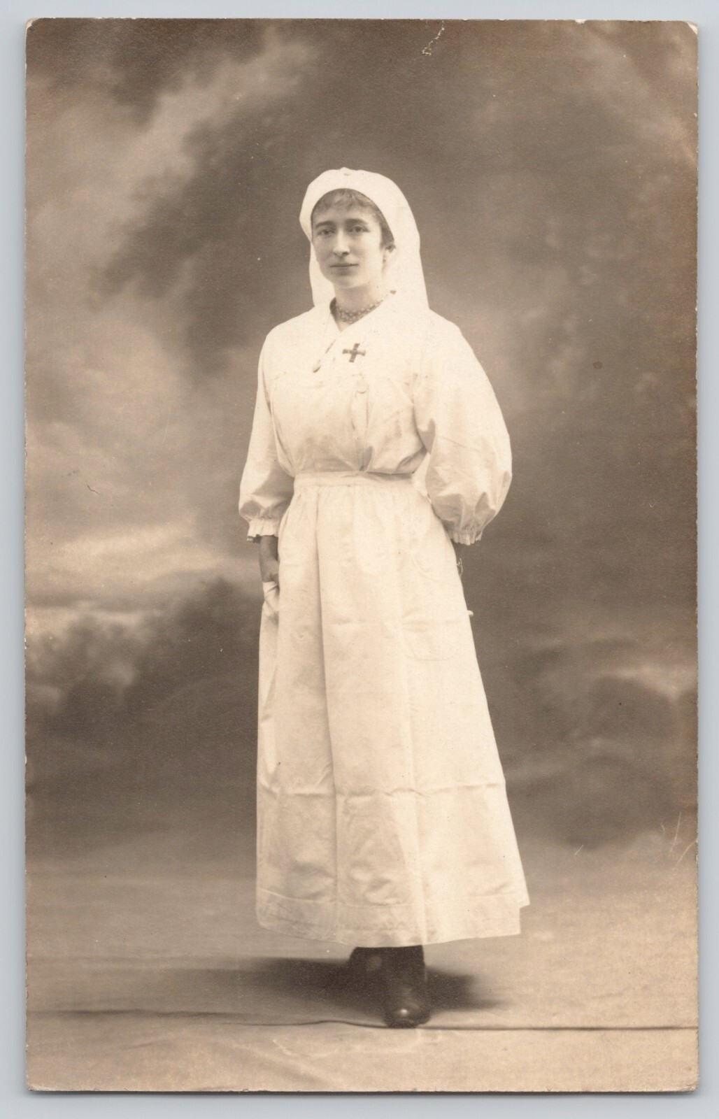 1916 Antique Nurse Real Photo Postcard RPPC Medical French Unposted Used