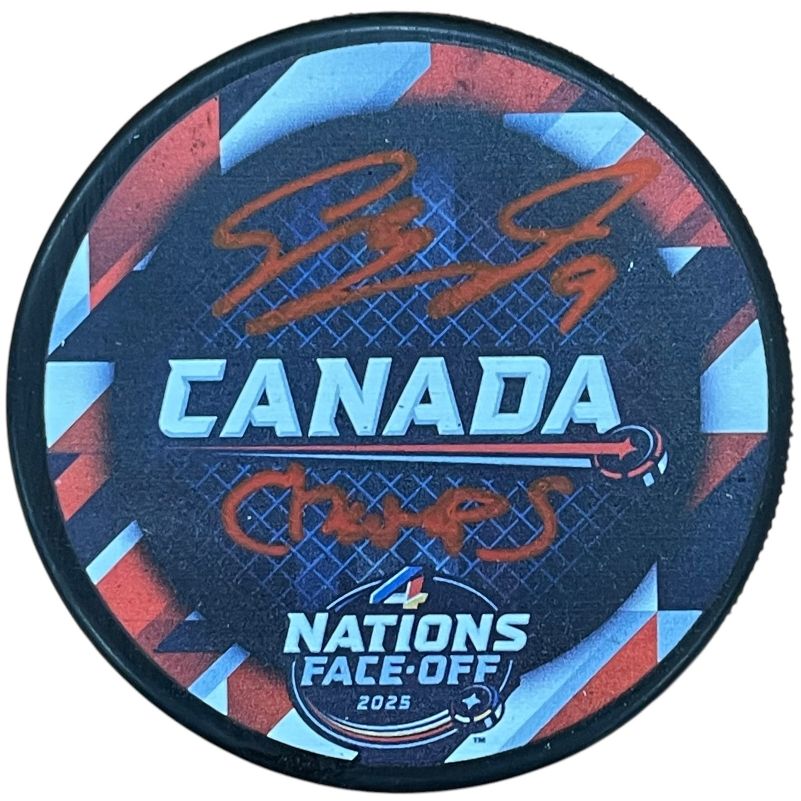 Sam Bennett Autographed Team Canada 4 Nations Hockey Puck w/ \