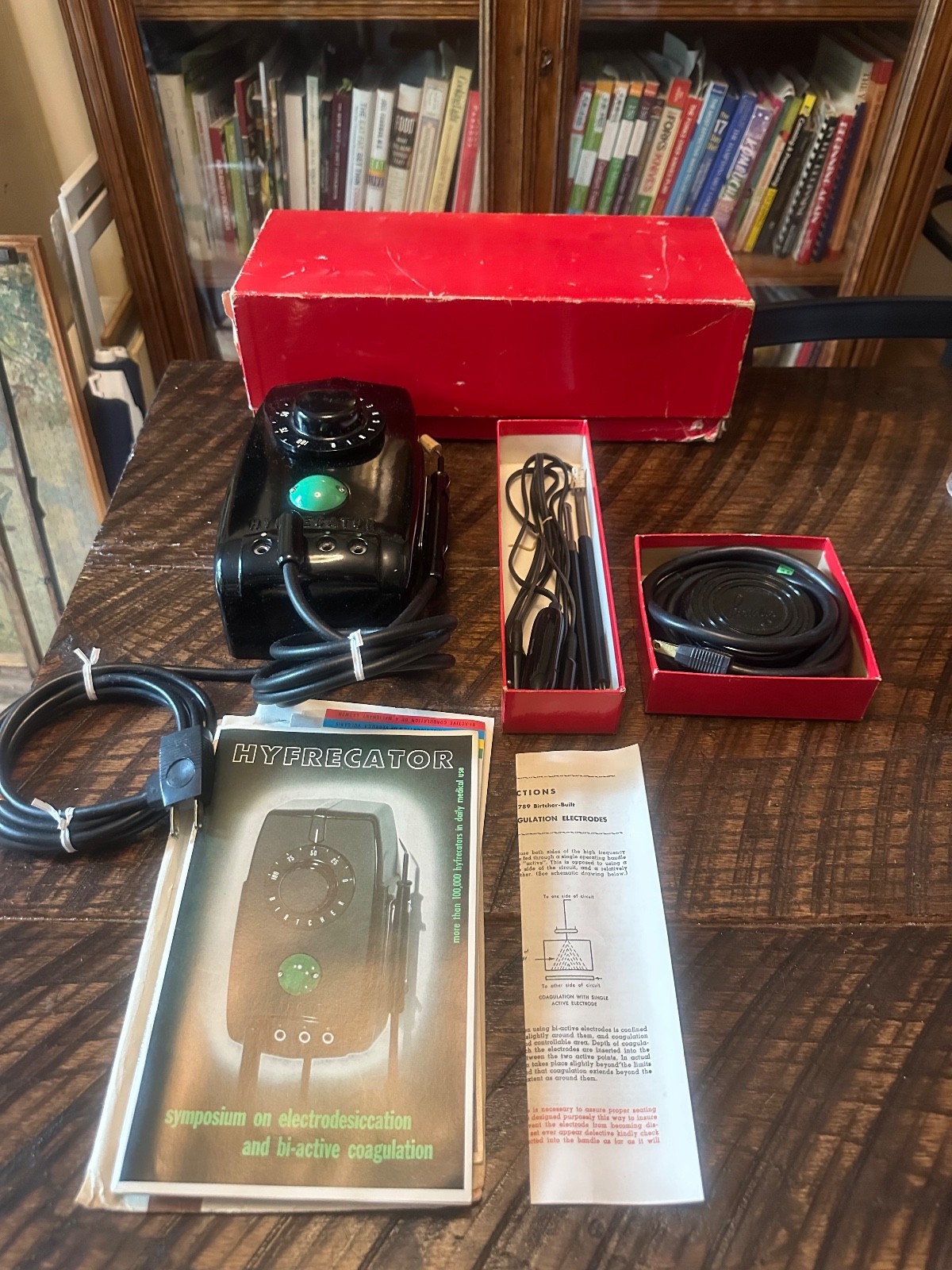 Vintage 1940s Birtcher Hyfrecator #712 with Coagulation Set and Foot Switch
