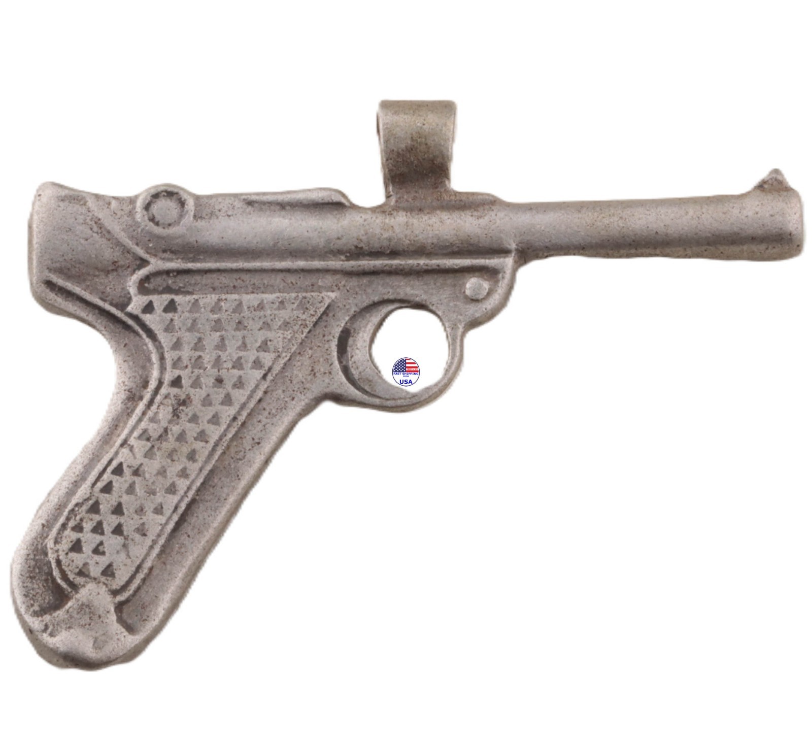 WWII Nambu pistol 800 silver WW1 Empire of Japan Japanese semi-automatic gun art WWII Nambu pistol 800 silver WW1 Empire of Japan Japanese semi-automatic gun art