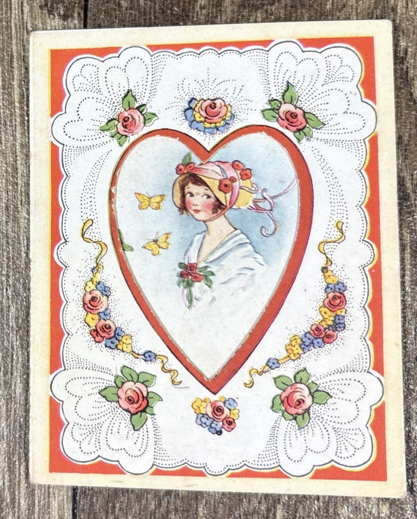 Vintage Valentines Day Card Folded My Love Will Endure Vintage Valentines Day Card Folded My Love Will Endure