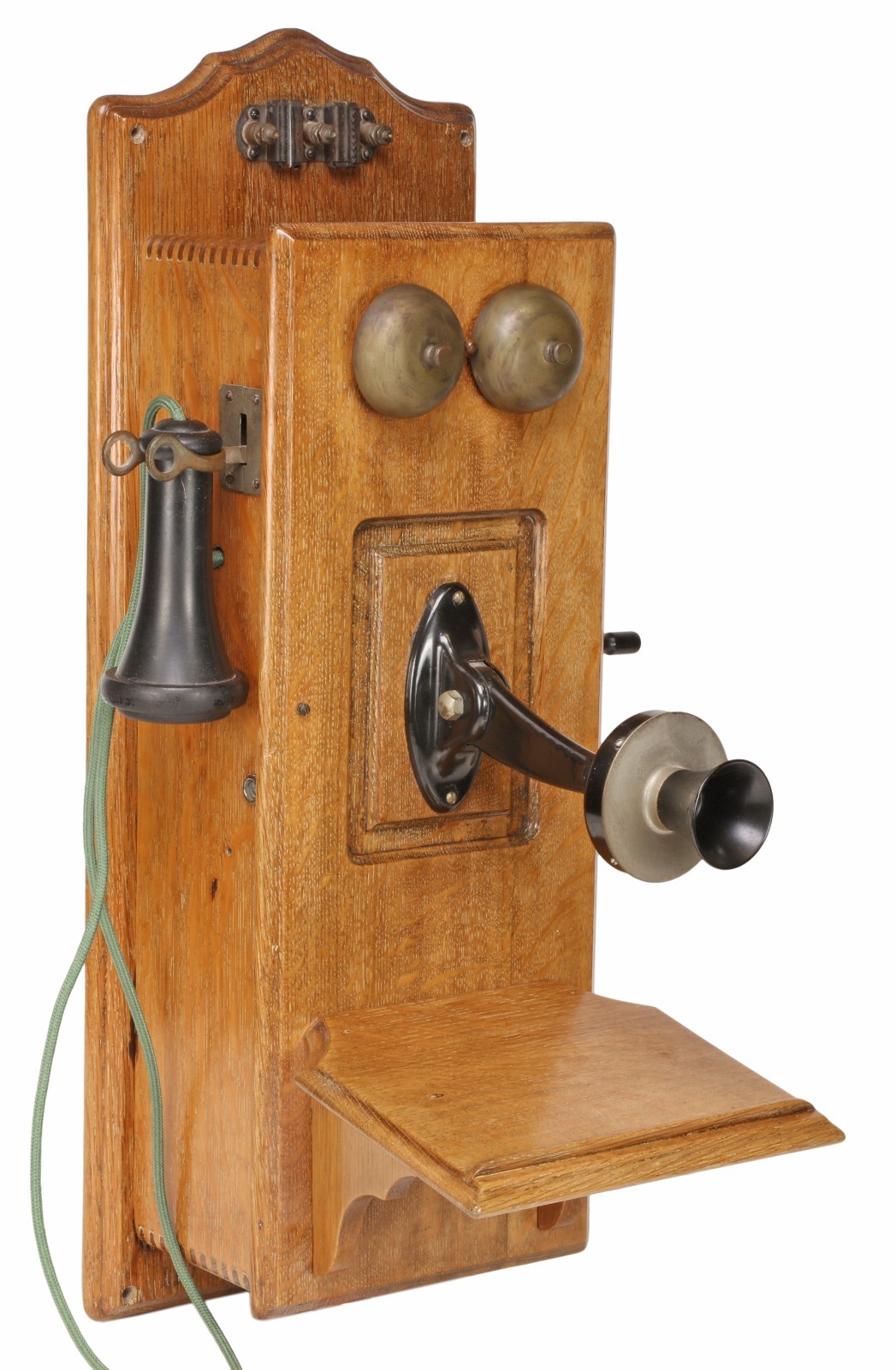 Antique L.M. Ericsson Oak Wall Telephone Magneto Crank Buffalo NY 1907 Patent