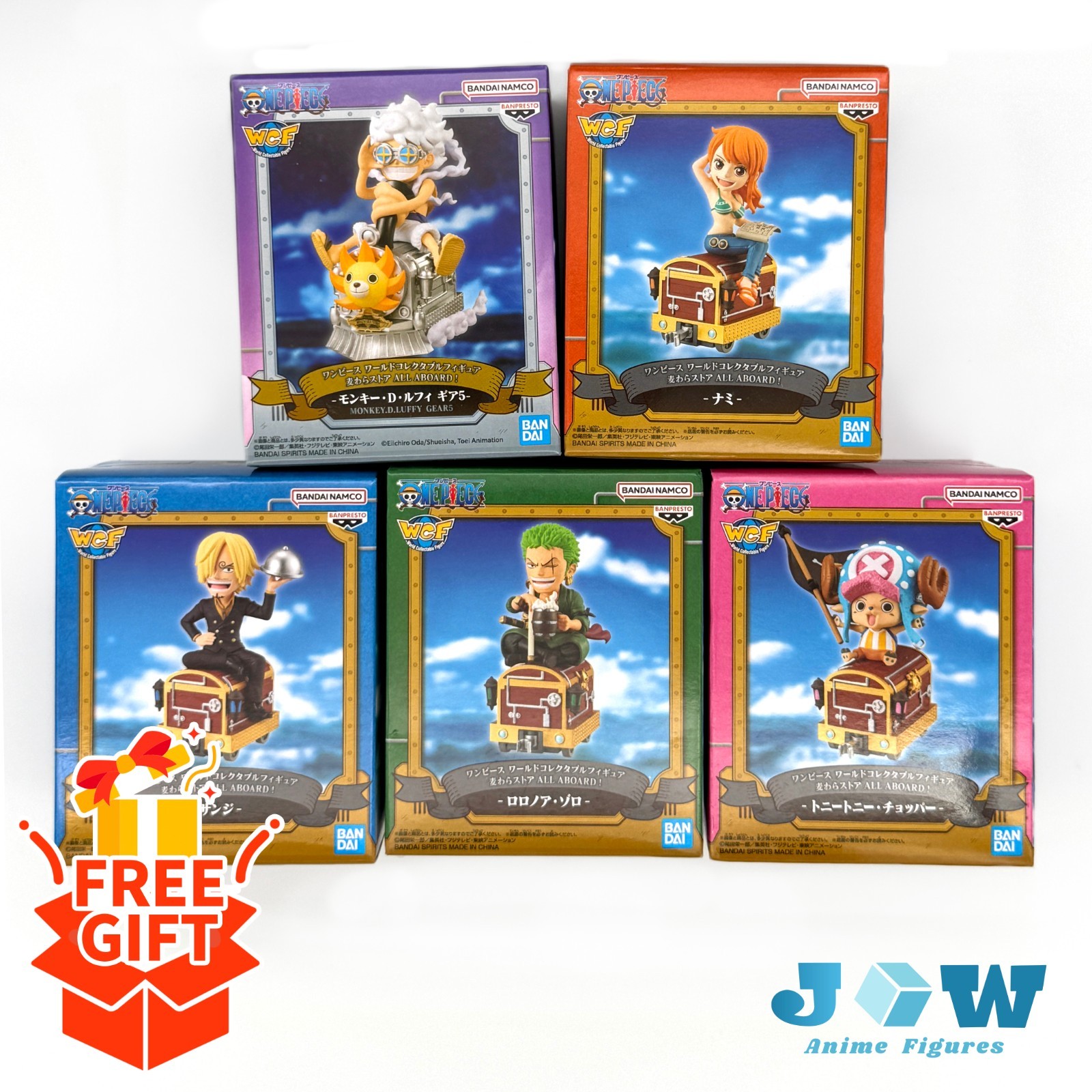 ONE PIECE Figure – WCF All Aboard Luffy, Nami, Sanji, Zoro & Chopper (5pcs)