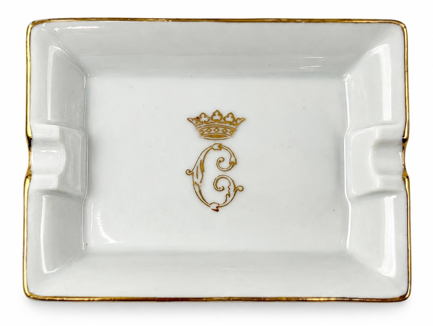 Vintage Hotel de Crillon Paris White Porcelain Ashtray Catchall Dish