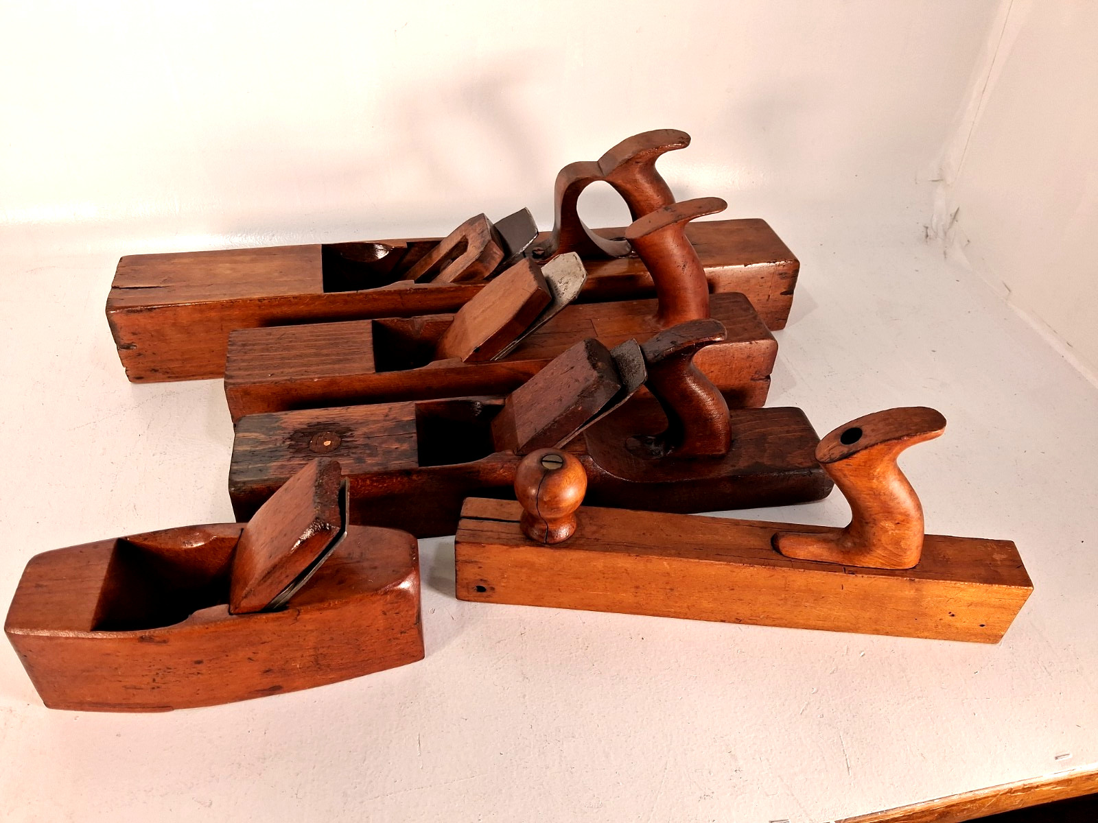 Lot Of 5 Antique Wooden Planes, 19th Century. Restored