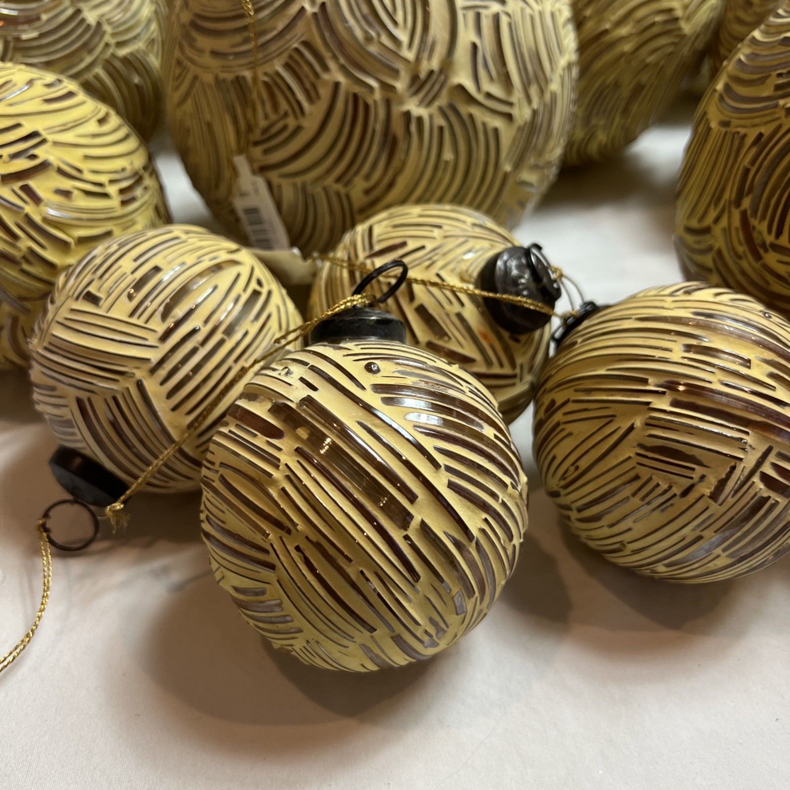 Creative co-op Glass Ball Mosaic Ornaments Christmas Holiday, Small 3” Lot Of 4