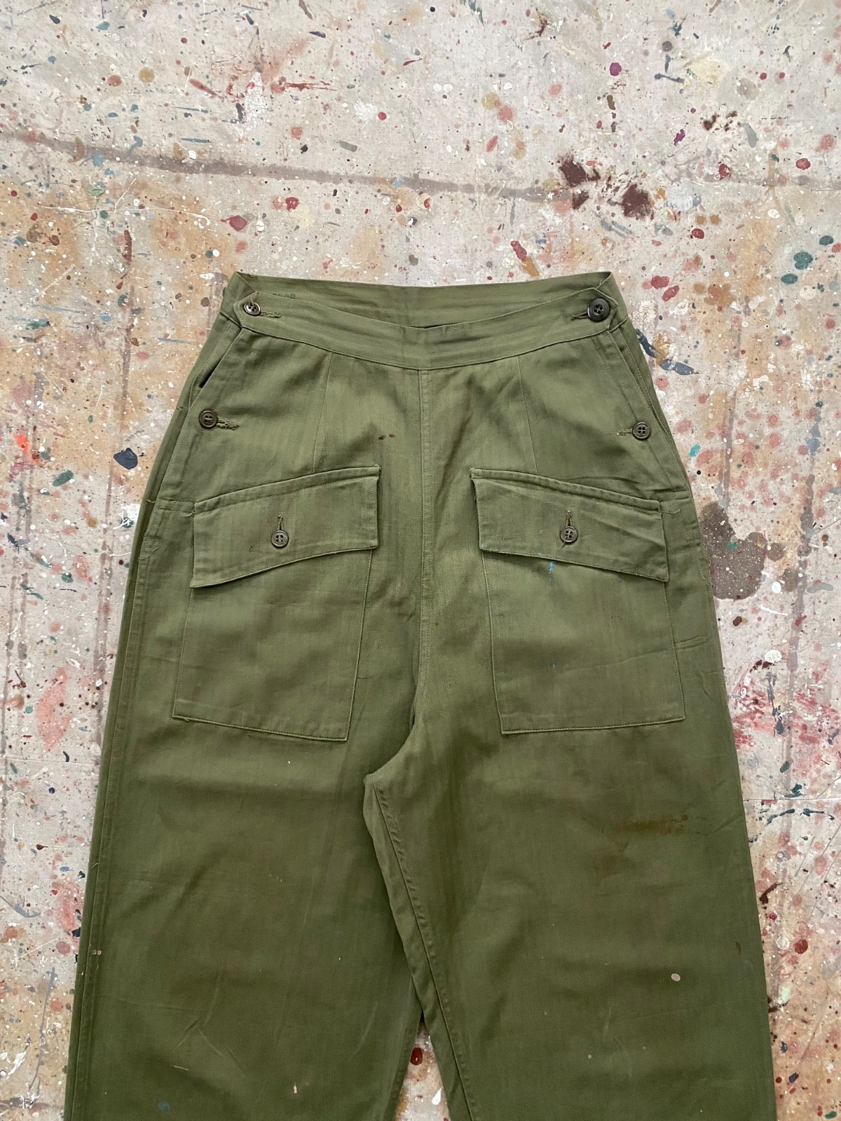 True Vintage HBT WWII Nurse Pants Herringbone Twill Military USMC True Vintage HBT WWII Nurse Pants Herringbone Twill Military USMC