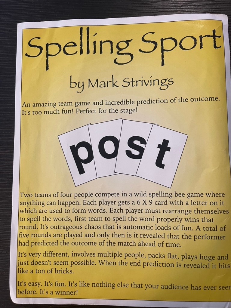 SPELLING SPORT - MARK STRIVINGS - RARE