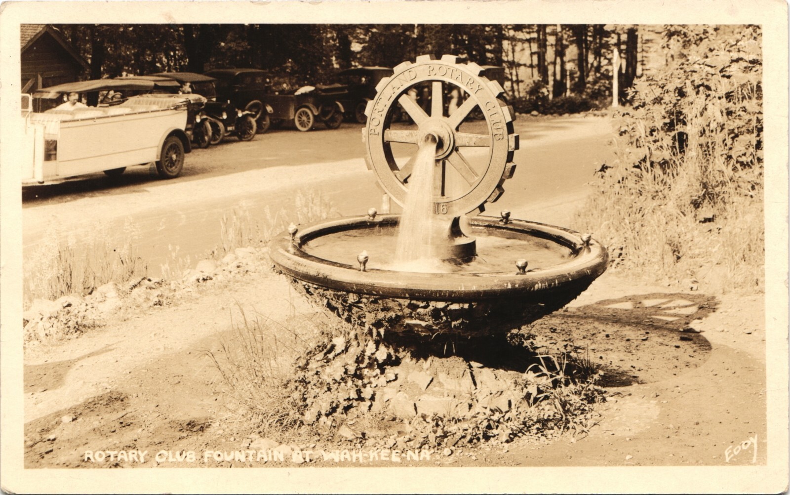 ROTARY CLUB FOUNTAIN antique real photo postcard rppc PORTLAND OREGON OR 1940s