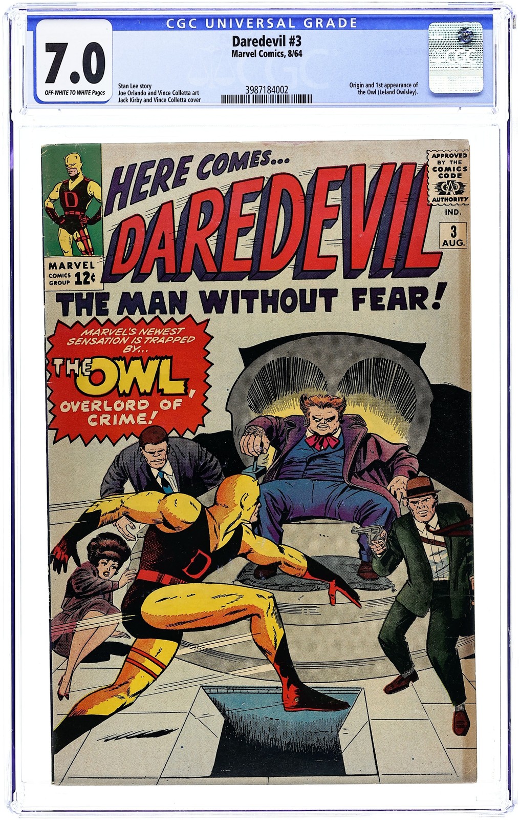 Daredevil #3 CGC 7.0 1964 3987184002