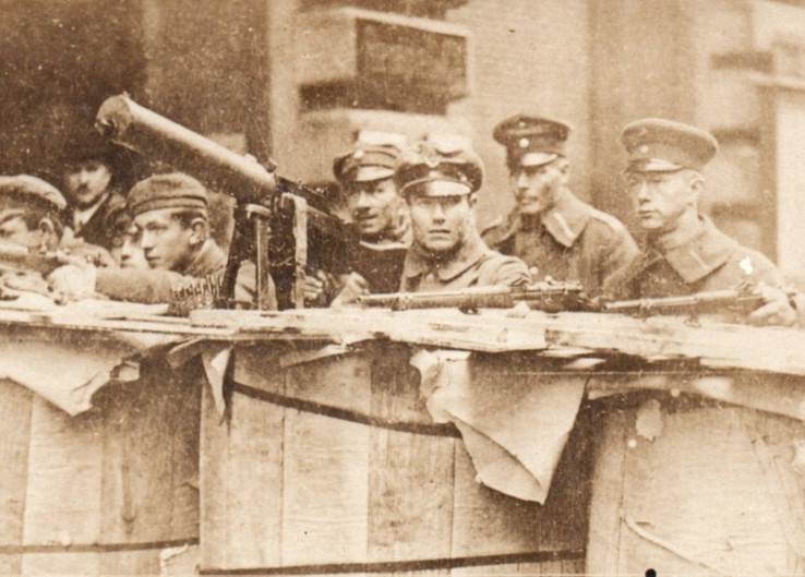 Post WWI German Soldiers Freikorps Machine Gun Battle Real Photo Postcard RPPC Post WWI German Soldiers Freikorps Machine Gun Battle Real Photo Postcard RPPC
