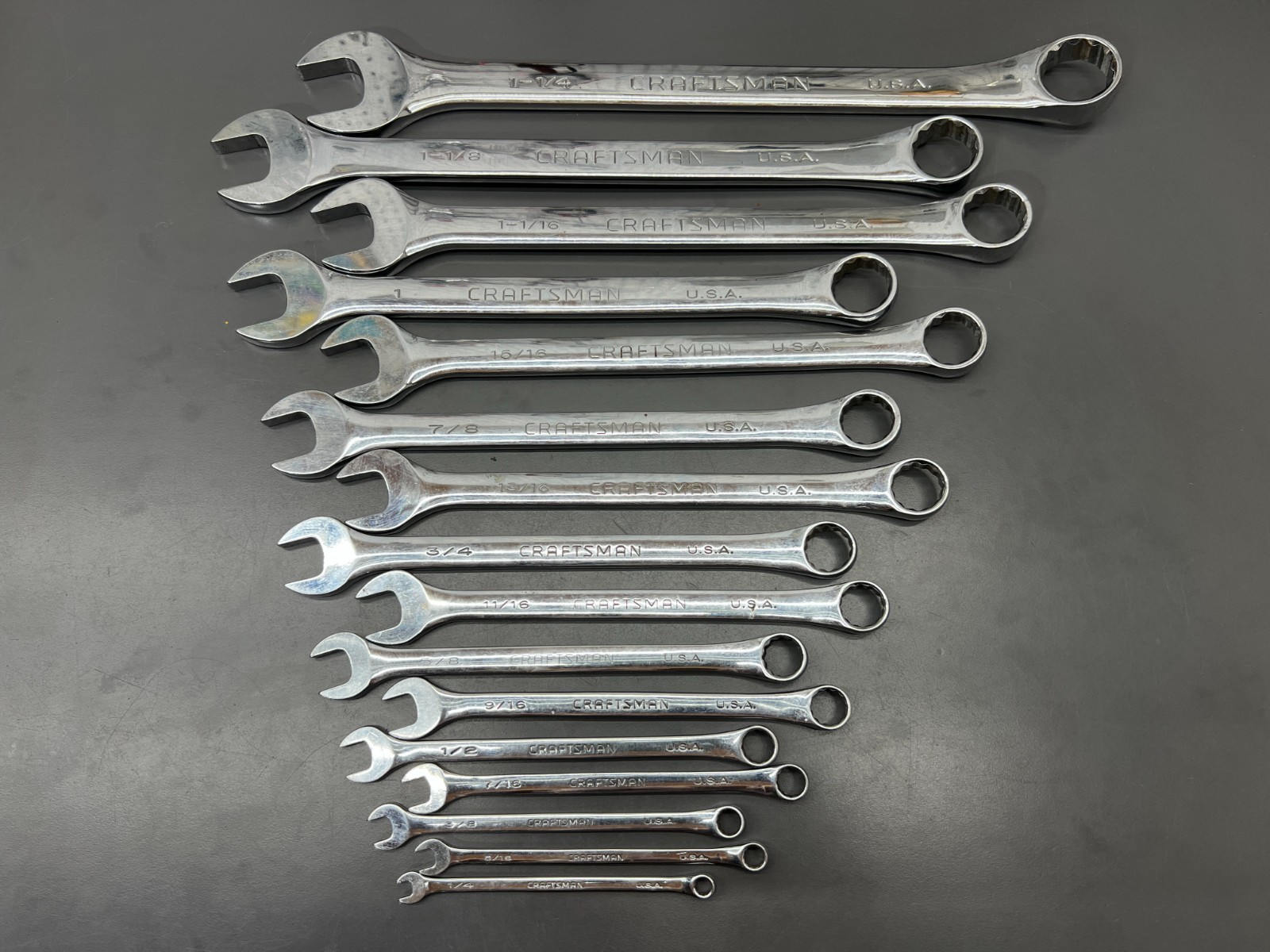 (R) CRAFTSMAN PROFESSIONAL 16pc SAE WRENCH SET COMPLETE 1/4 - 1-1/4 VGC - USA