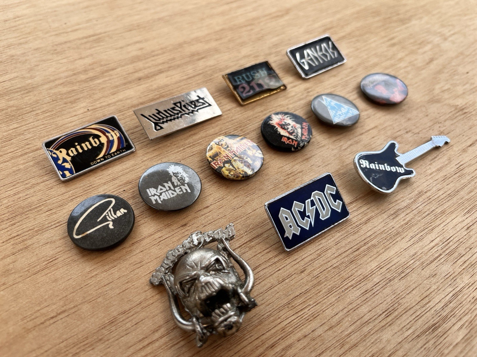 Vintage 1980s Rock & Heavy Metal Clubman Pin Badges / Buttons Bundle - Lot of 13 Vintage 1980s Rock & Heavy Metal Clubman Pin Badges / Buttons Bundle - Lot of 13