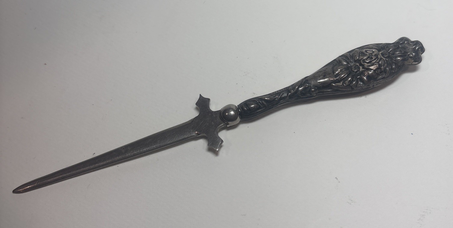 Antique Victorian Sterling Silver Mini Letter Opener 6.5”