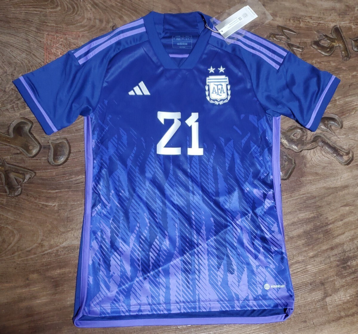 Argentina 2022 WC Dybala Away Player Jersey Adidas Slim Fit Tags 2 Stars Unused