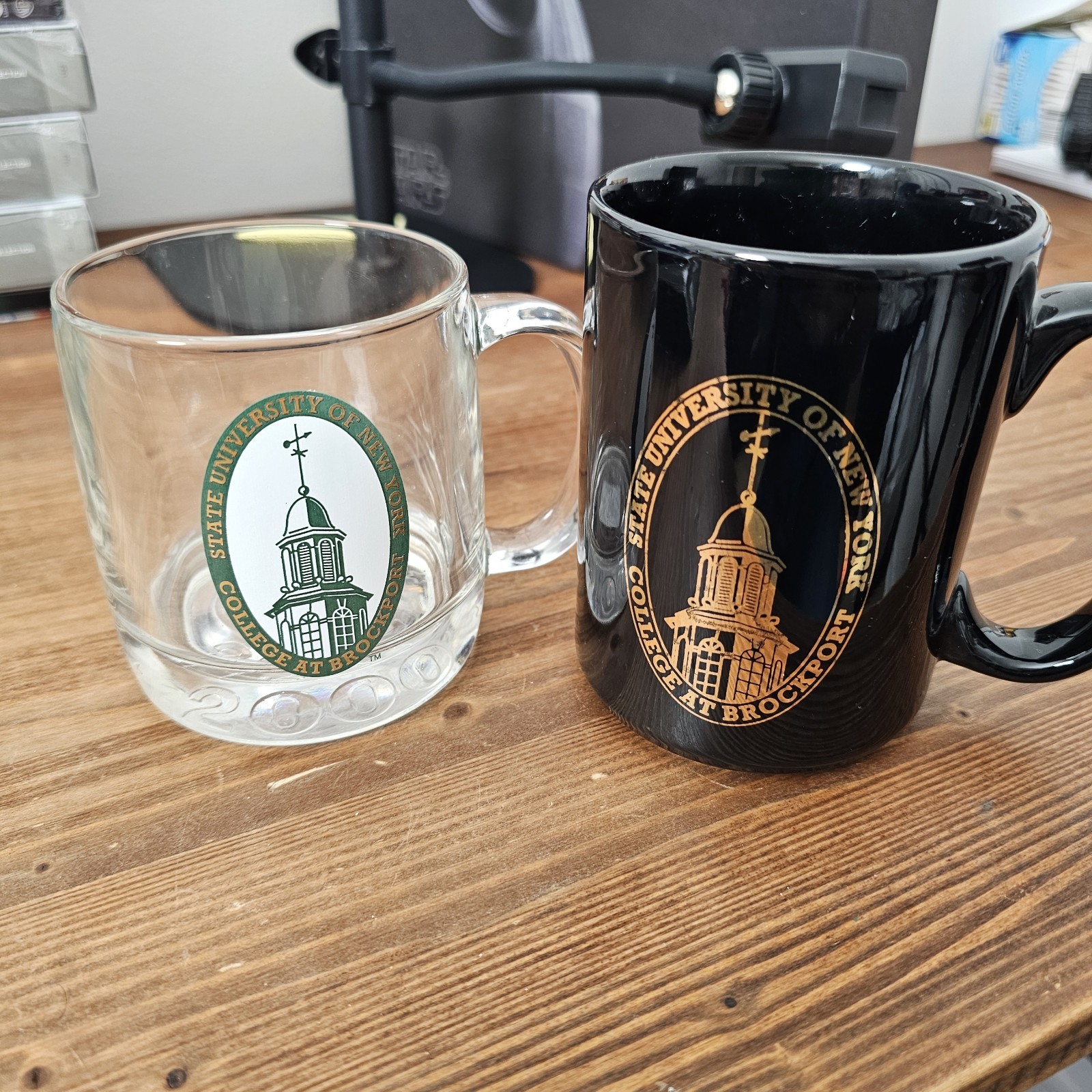 Vintage State University Of New York Brockport College Mug Lot Of 2 Glass