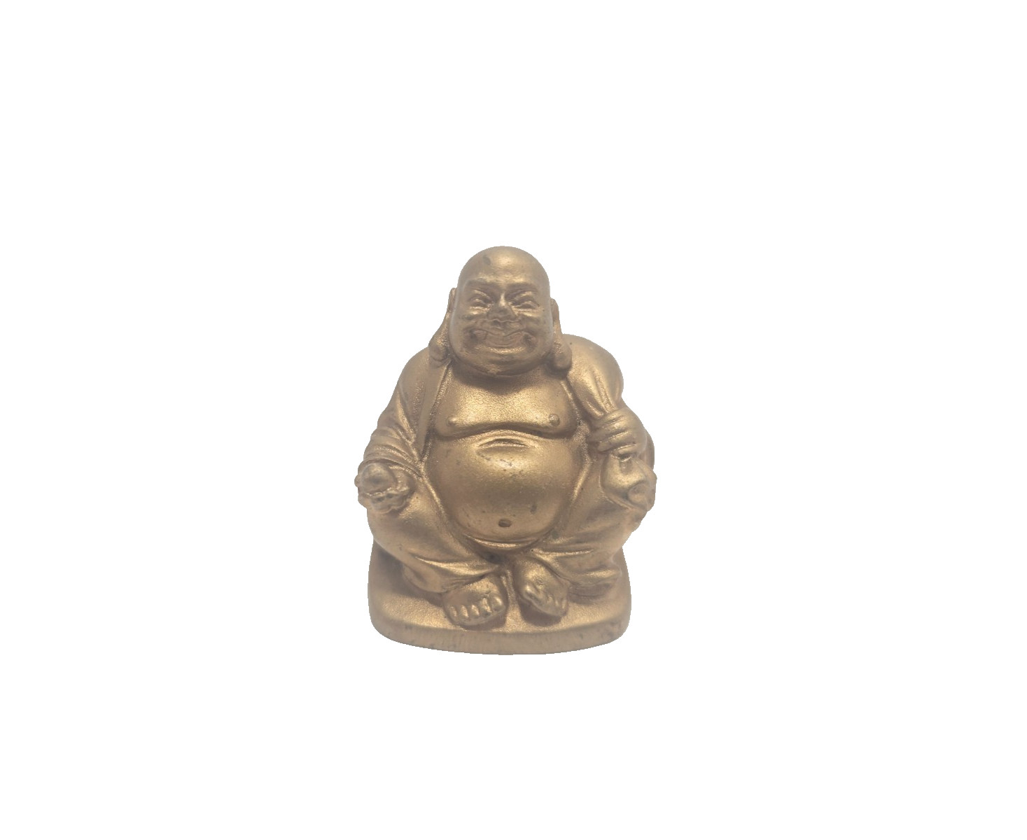Vintage Laughing Buddha Hotei Figurine Miniature Good Luck Statue 1.5