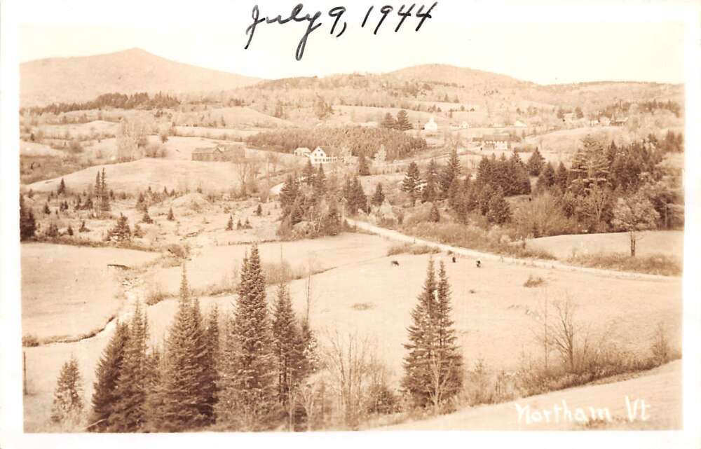 Northam Vermont Birds Eye View Real Photo Vintage Postcard AA82724 Northam Vermont Birds Eye View Real Photo Vintage Postcard AA82724