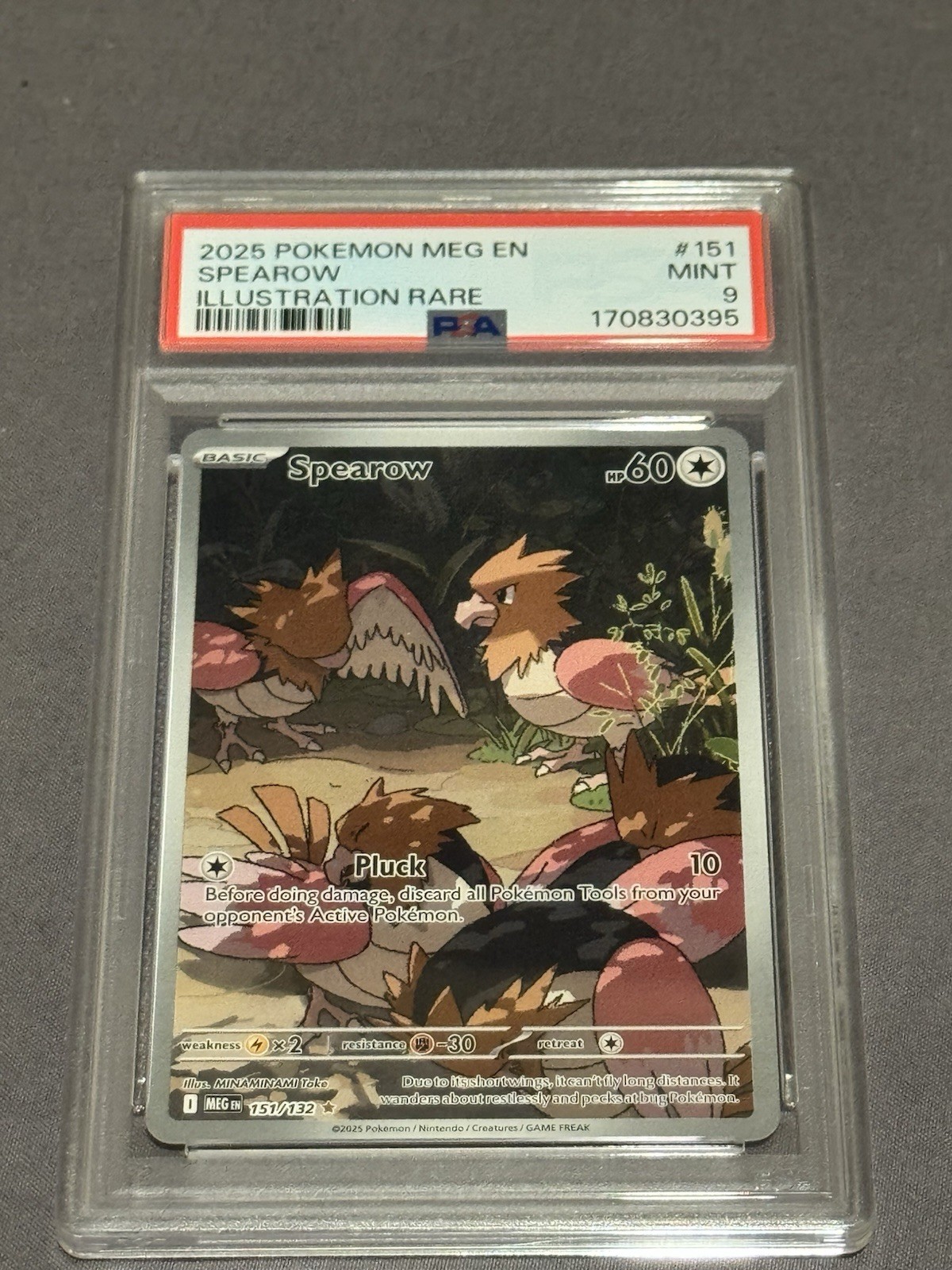 Spearow 151/132 Illustration Rare Mega Evolution Pokemon PSA 9 Mint Spearow 151/132 Illustration Rare Mega Evolution Pokemon PSA 9 Mint