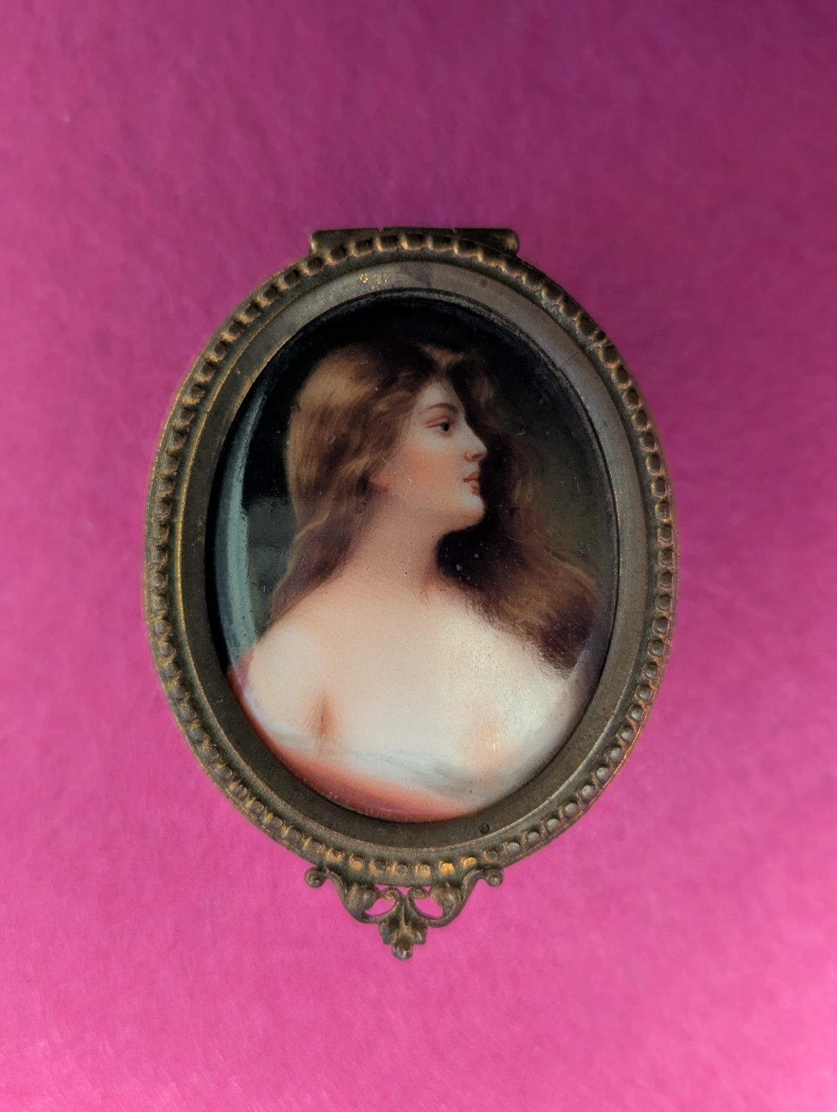 19th Century Royal Vienna Porcelain and Bronze Powder Trinket Box