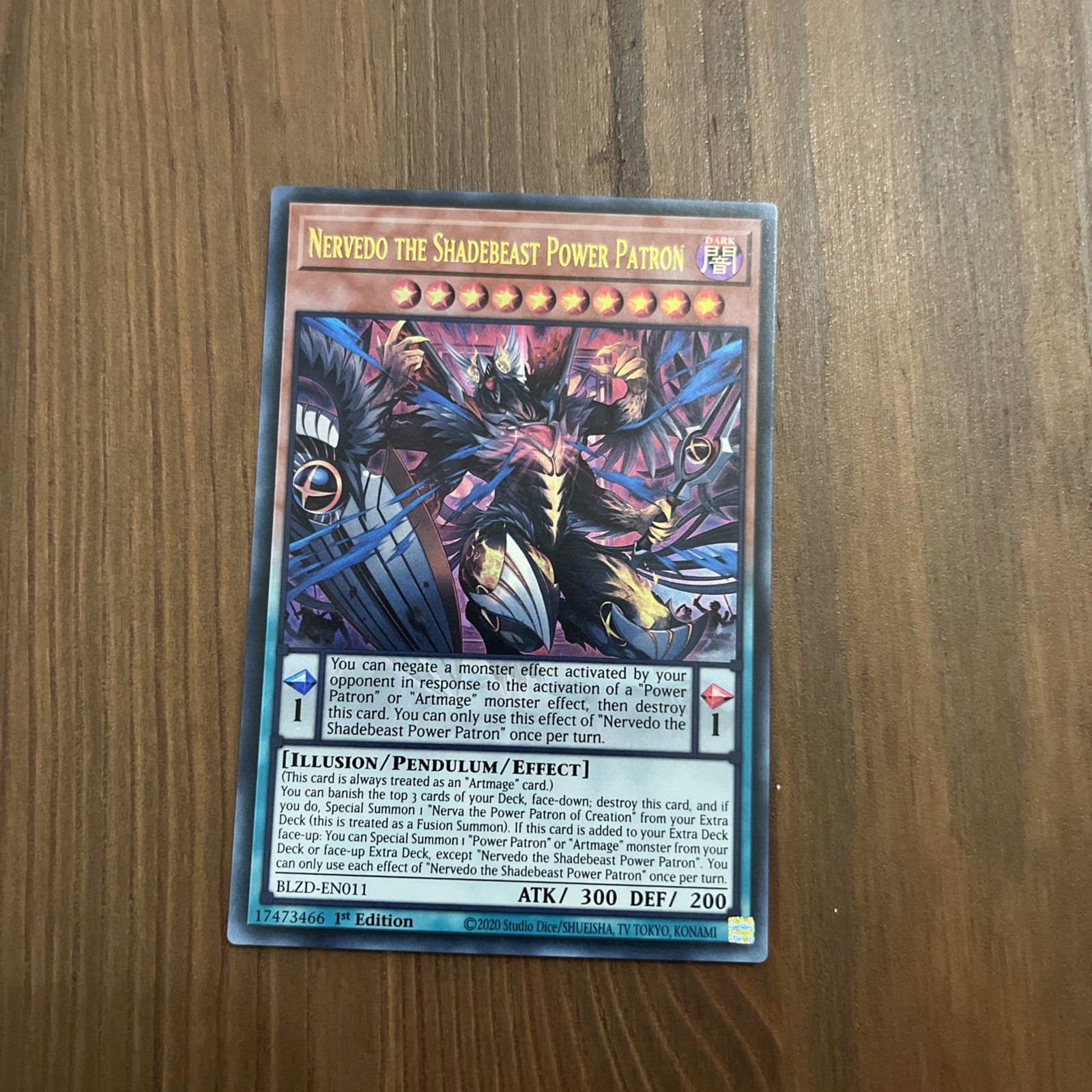 Yu-Gi-Oh Nervedo the Shadebeast BLZD-EN011 Ultra Rare 1st Ed