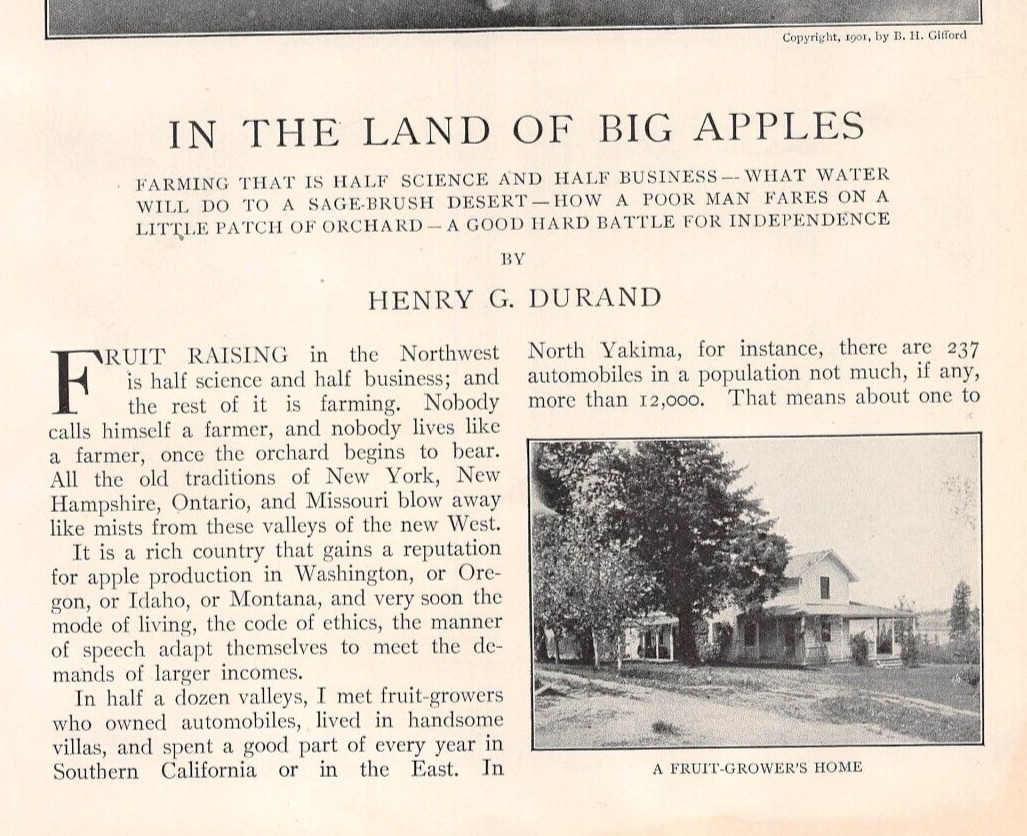 1909 North Yakima WA Washington Yakima Valley Land Boom Big Apples ILLUSTRATED 