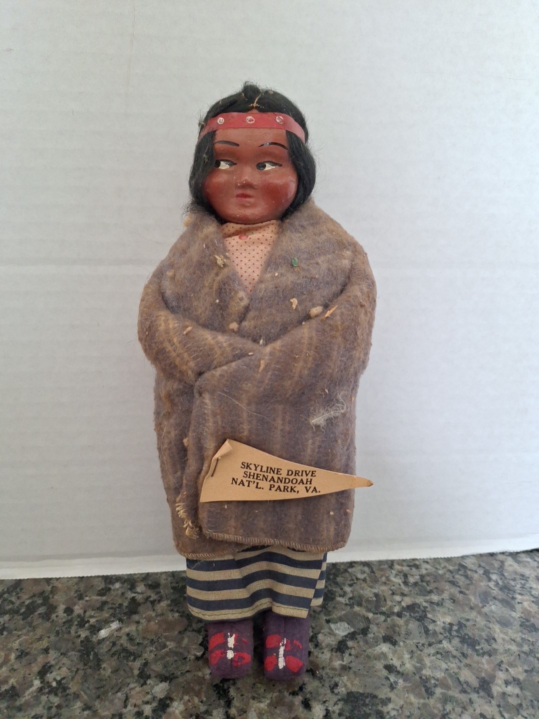 Vintage Indian Doll 1960's Skyline Drive, Shenandoah National Park, VA