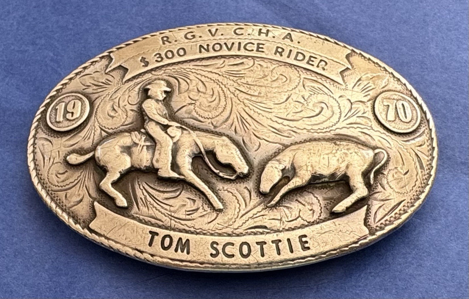 VTG Sterling Silver Nelson Silvia 1970 RGVCHA Cutting Horse Trophy Belt Buckle VTG Sterling Silver Nelson Silvia 1970 RGVCHA Cutting Horse Trophy Belt Buckle