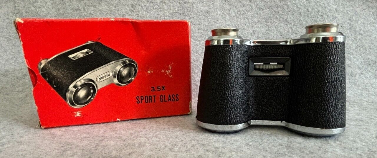 Vintage Sport Glass 3.5x Binoculars Made In Japan Original Box