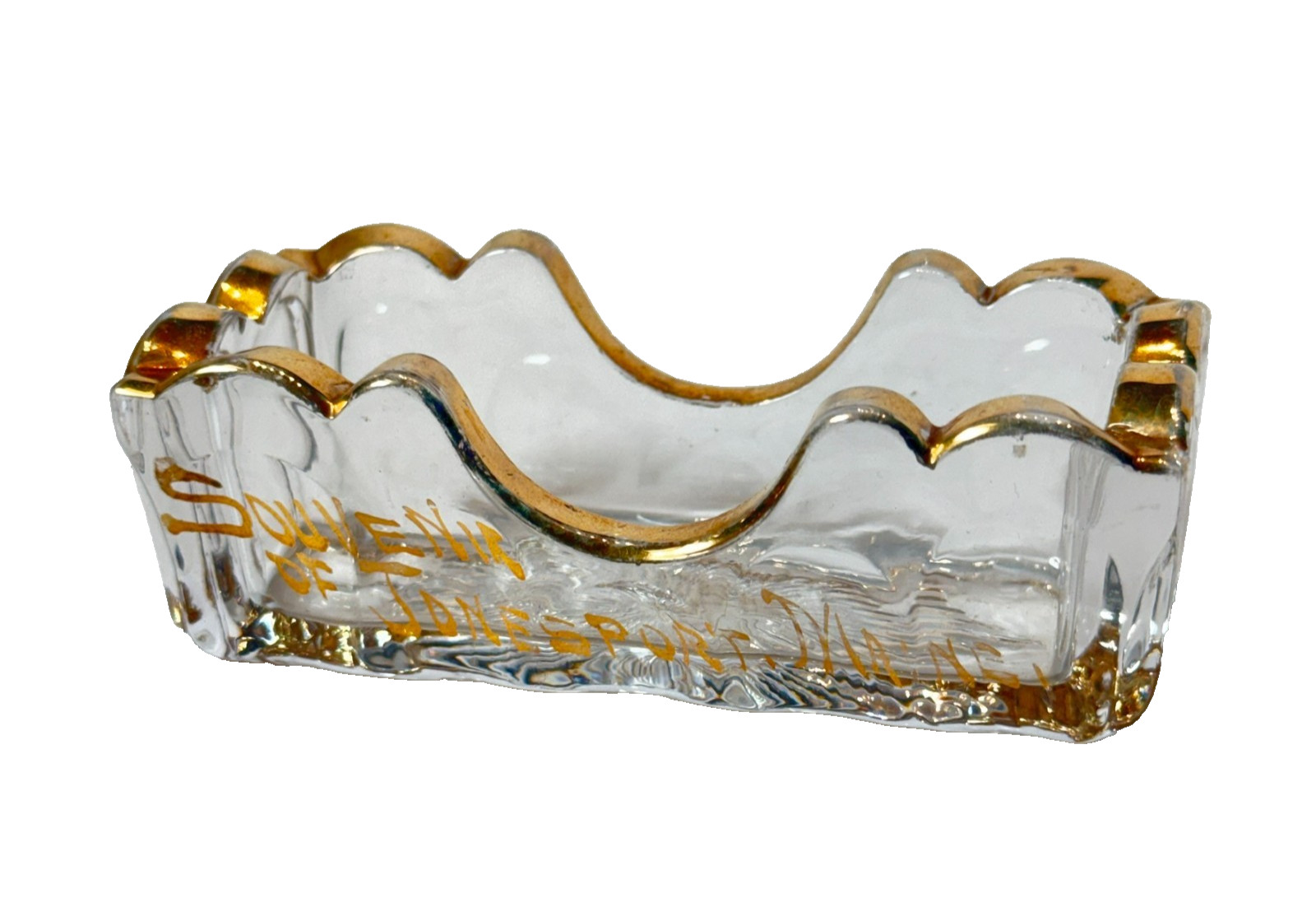 JONESPORT ME MAINE ANTIQUE Souvenir DEPRESSION GOLD GLASS TRINKET JONESPORT ME MAINE ANTIQUE Souvenir DEPRESSION GOLD GLASS TRINKET