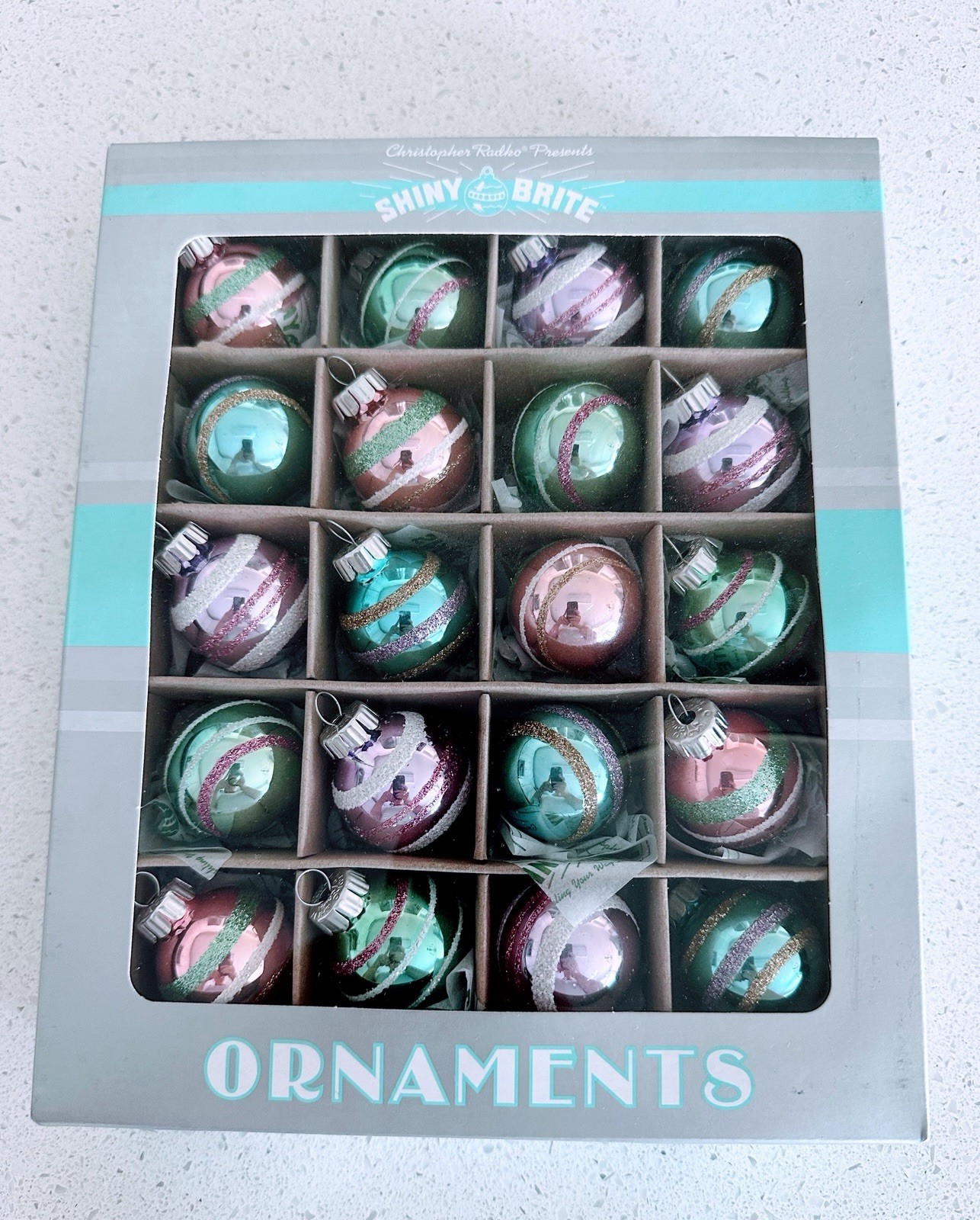 Christopher Radko Shiny Brite 2023 NIB Set of 20 Pastel Small Round Ornaments Christopher Radko Shiny Brite 2023 NIB Set of 20 Pastel Small Round Ornaments