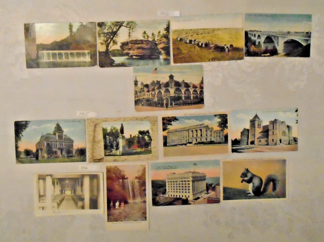 ANTIQUE Post Cards Lot of 13 1913-1916 Scenic Various States Posted