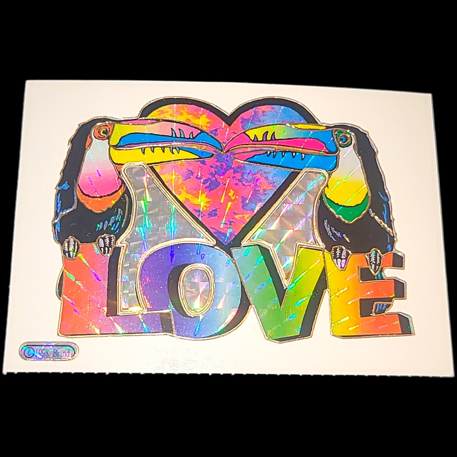 Vintage 1998 Prism Holographic Toucans Vending Machine Sticker NOS 90s Y2K