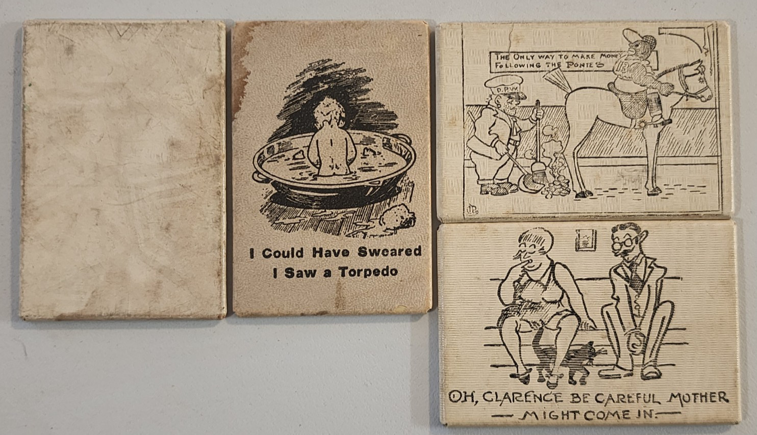 Antique Naughty Pocket Mirror Lot (3) Risque Novelty Comic Humor 1920s,