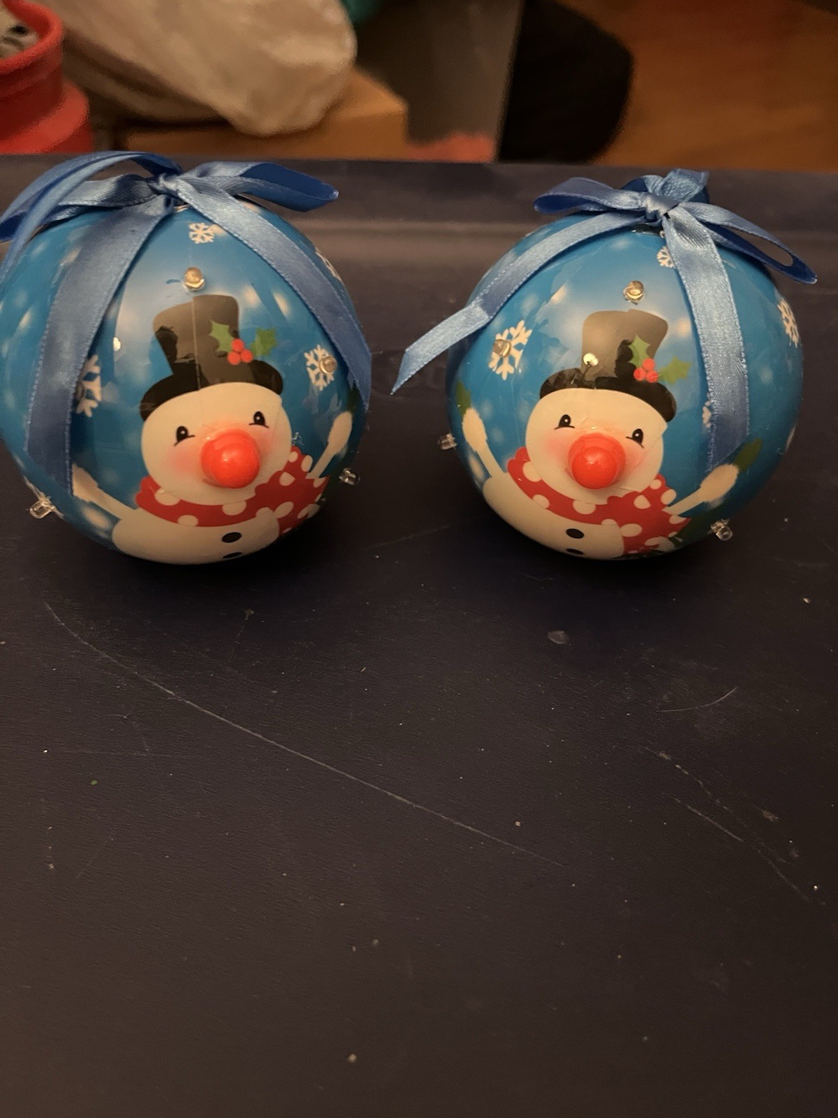 Set of 2 Vint Woolworths Christmas Tree Light Up Ornaments Snowman & Santa Set of 2 Vint Woolworths Christmas Tree Light Up Ornaments Snowman & Santa