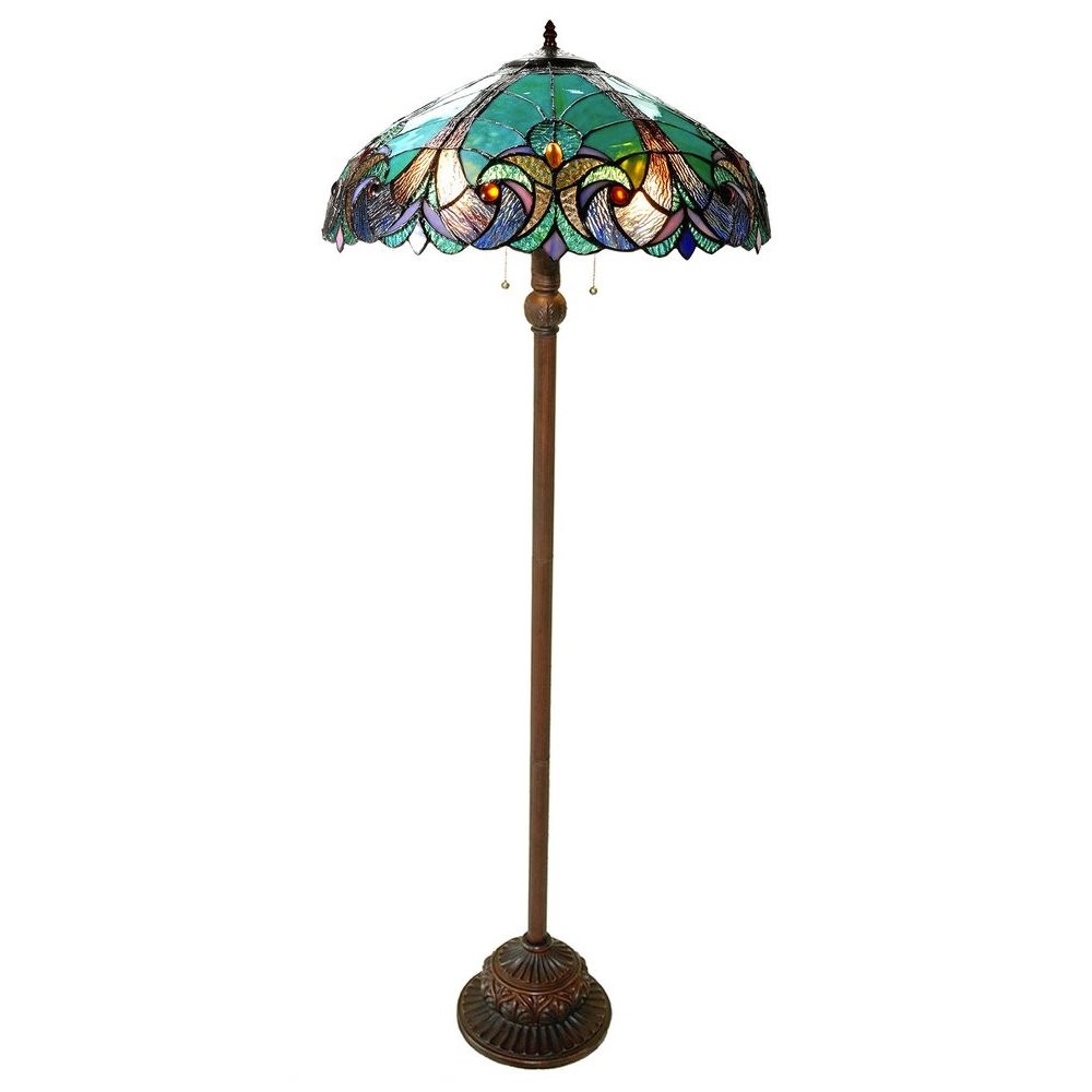 LIAISON Tiffany-style 2 Light Victorian Floor Lamp 18