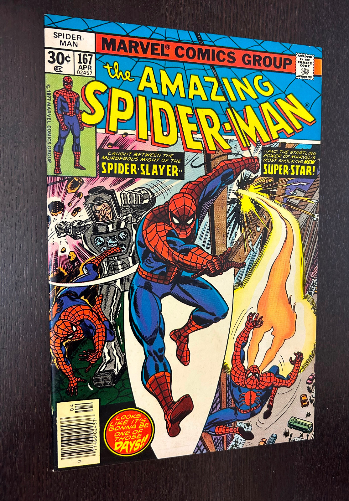 AMAZING SPIDER MAN #167 (Marvel Comics 1977) -- 1st App WILL O THE WISP -- VF/NM