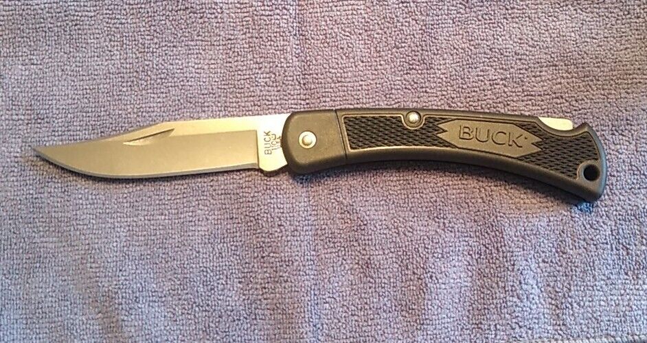 Buck Knives 110 3.7 inch Folding Hunter Knife With Nylon  Holder