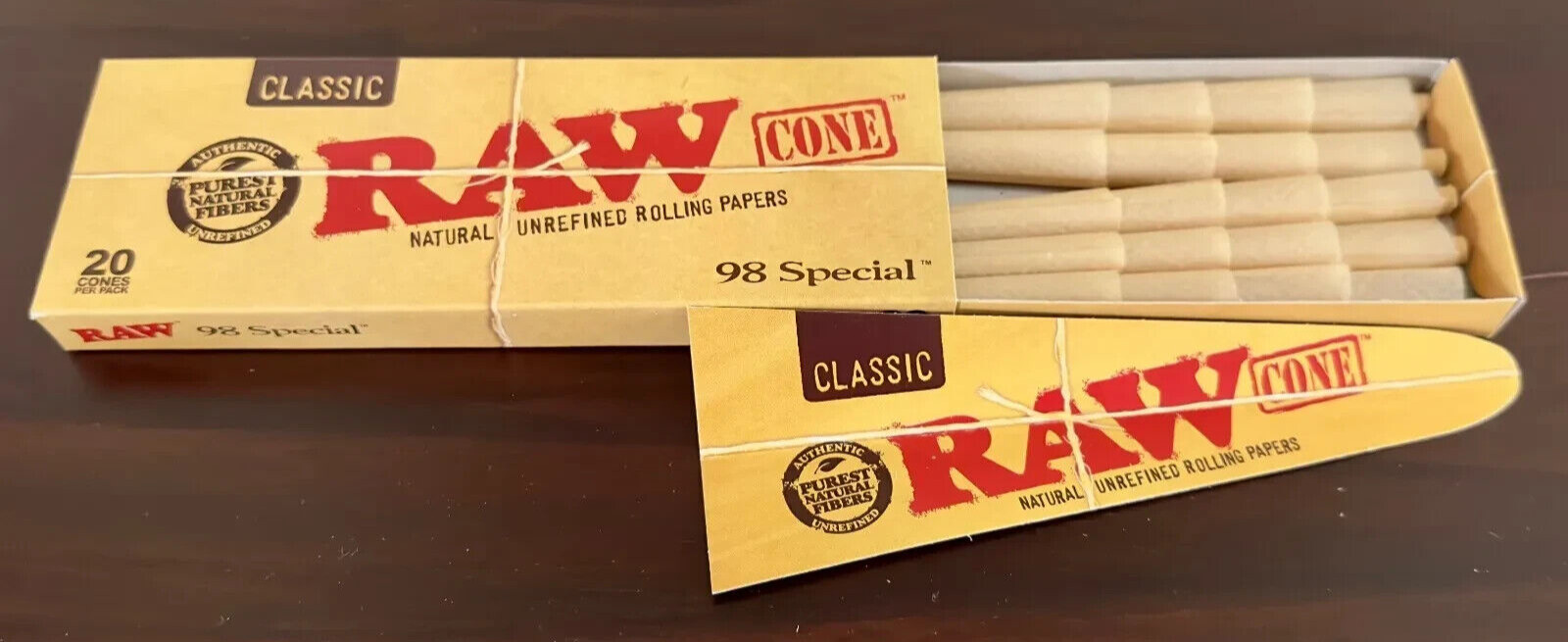 Raw Classic 98 SPECIAL CONE Rolling Papers 20 Cones/PK  USA SHIPPED