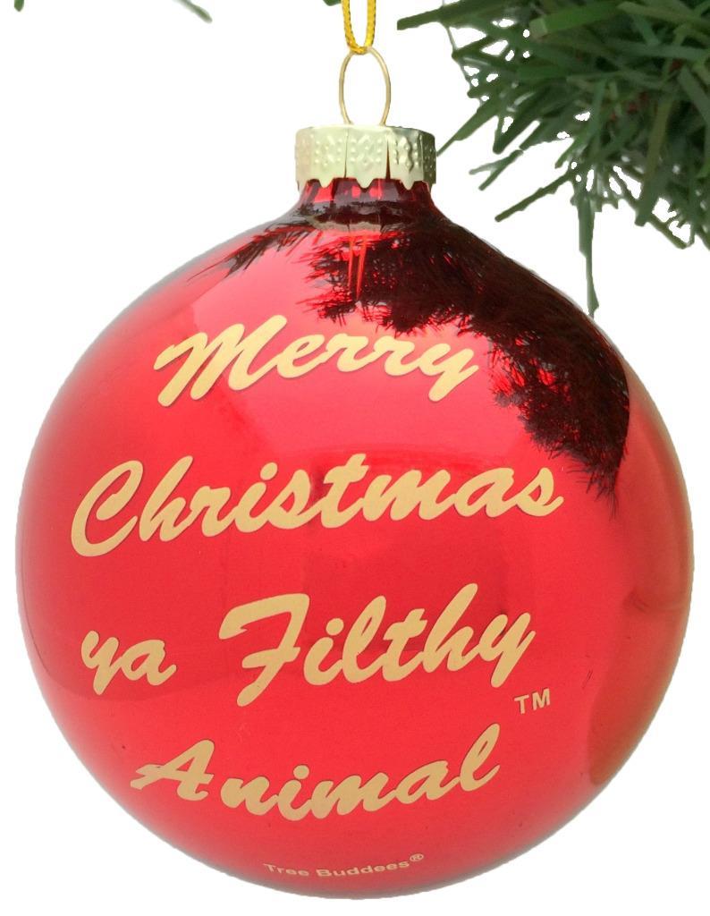 Tree Buddees Merry Christmas Ya Filthy Animal Glass Red Ornament Home Alone Tree Buddees Merry Christmas Ya Filthy Animal Glass Red Ornament Home Alone