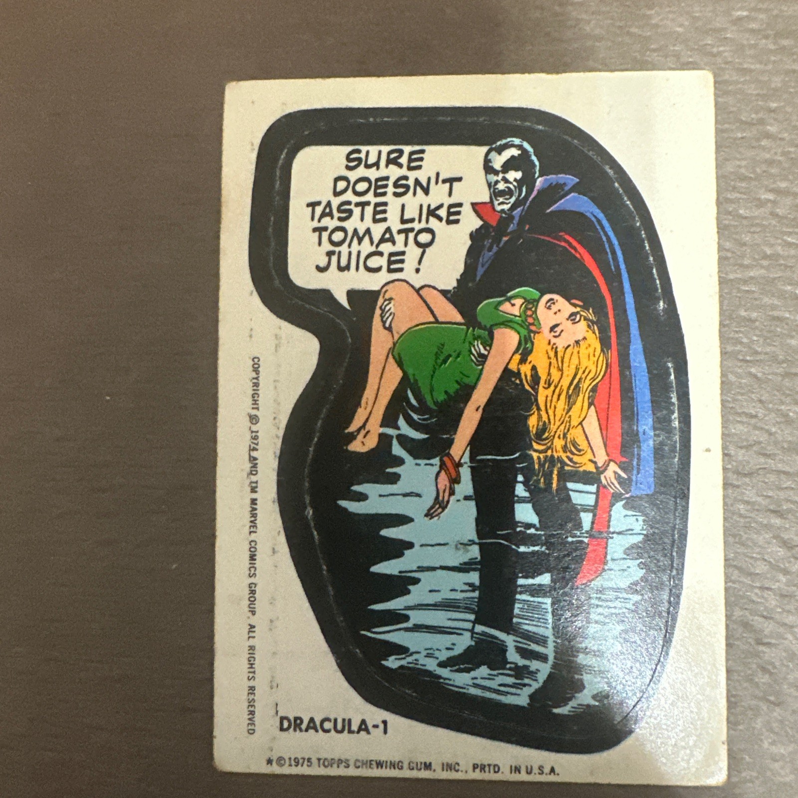1975 Topps Comic Book Heroes Stickers Dracula 1