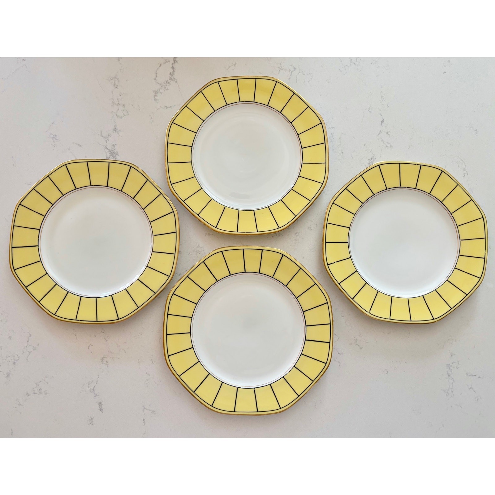 Tiffany & Co. JC & Sons Antique 19C Porcelain Salad Plates England RARE Set of 4