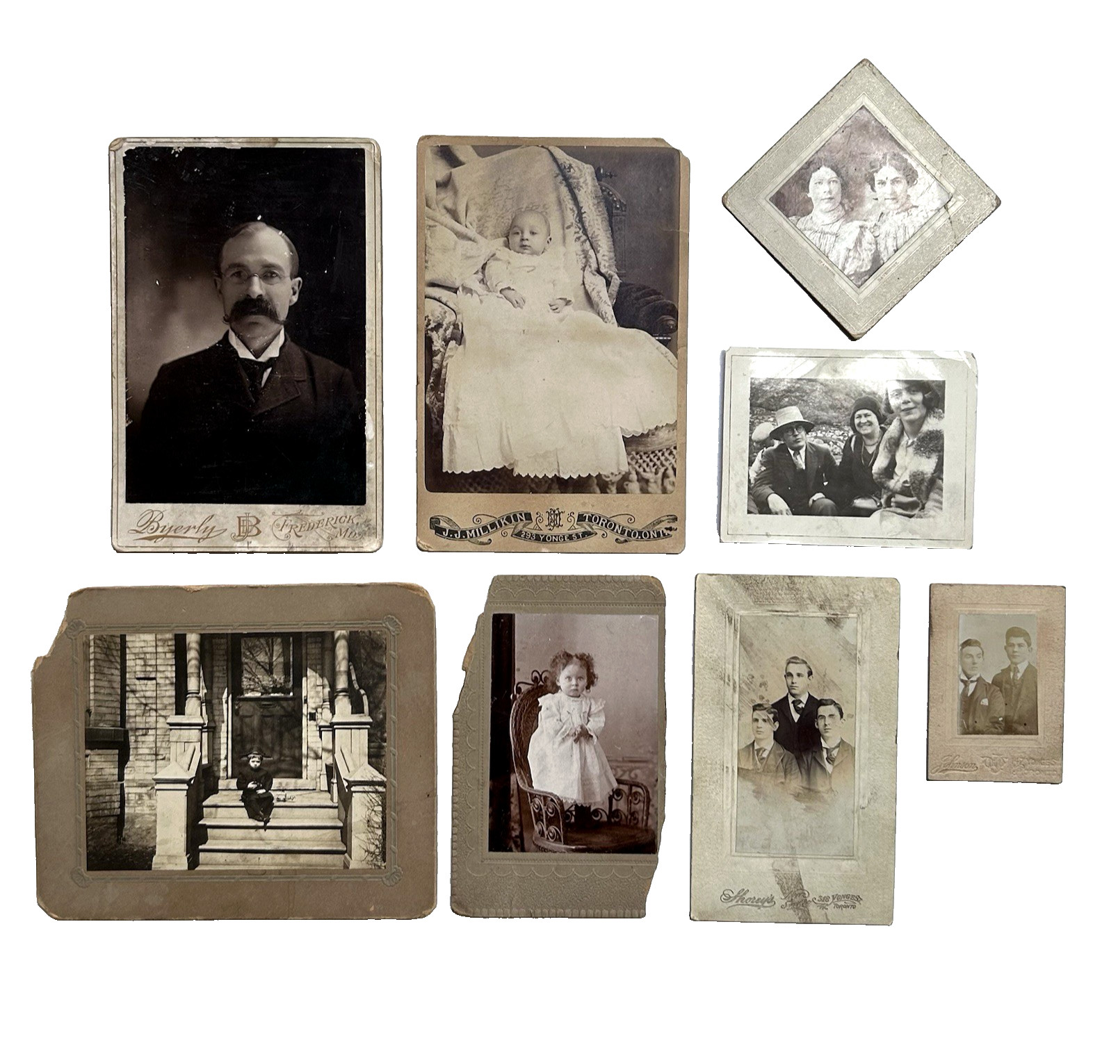 Antique Victorian Edwardian Photo Lot 8+ Cabinet Card Portraits 1890s-1920s Antique Victorian Edwardian Photo Lot 8+ Cabinet Card Portraits 1890s-1920s